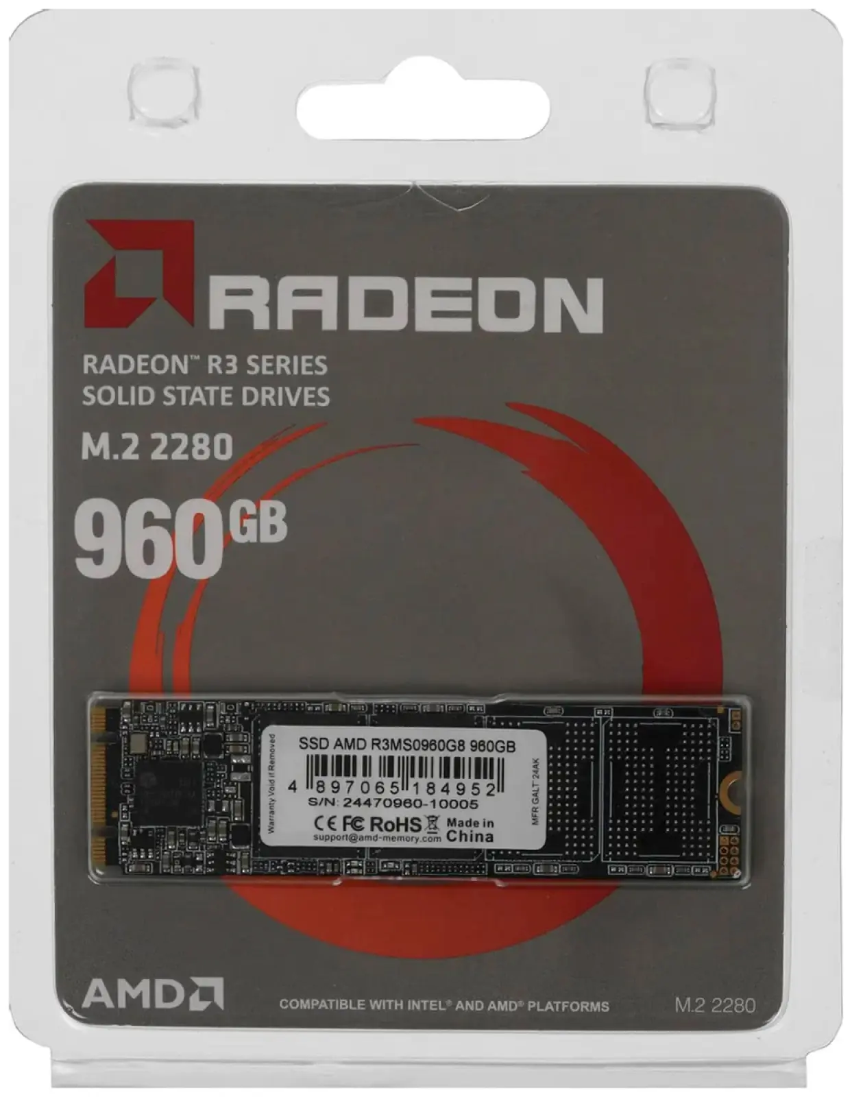 SSD накопитель AMD 960Гб R3 Series mSATA (R3MS0960G8)