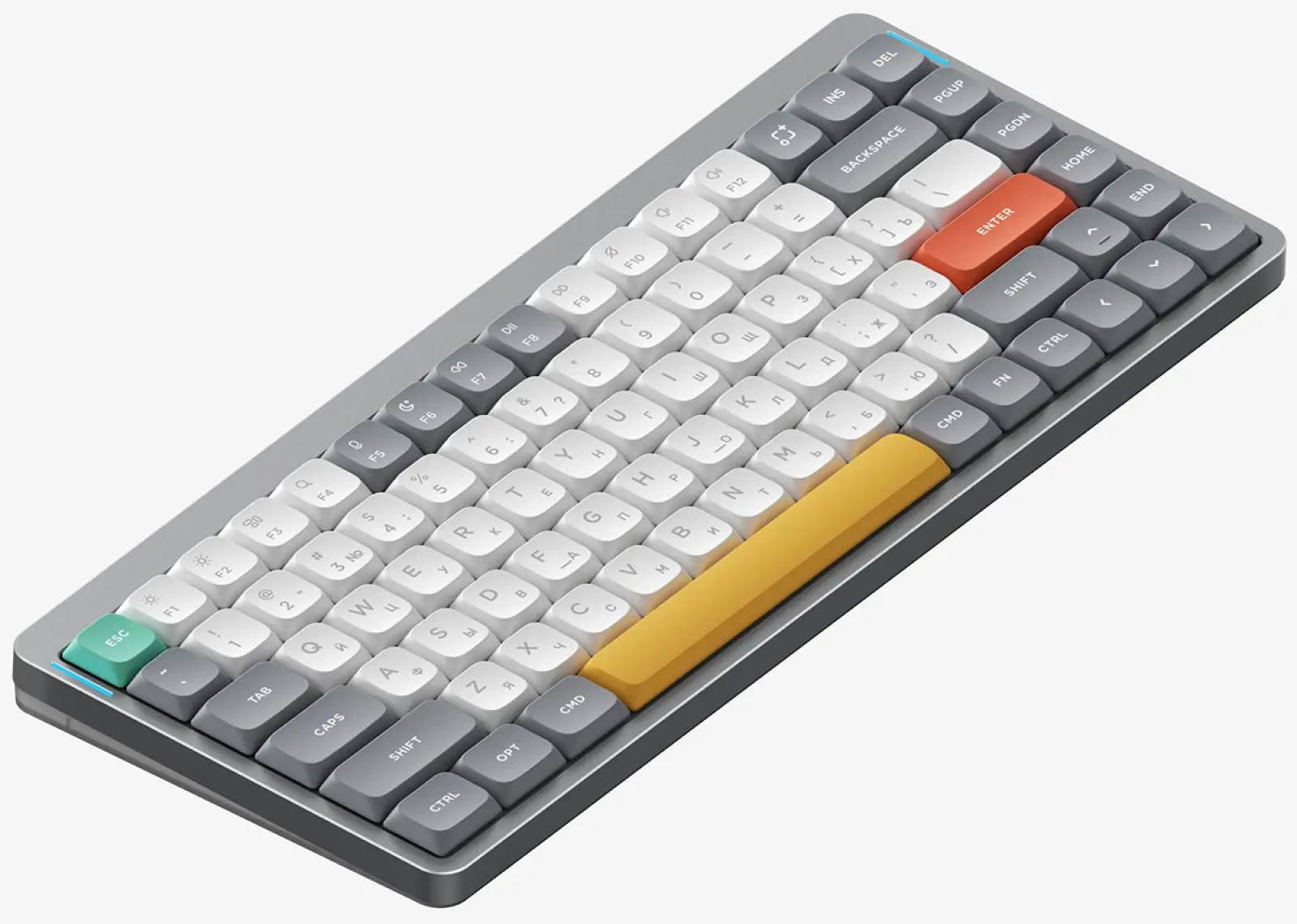 Беспроводная механическая клавиатура Nuphy QMK, AIR75v2, Lunar Gray, RGB, Hot Swap, Blue Switch (AIR75v2-LG-2)