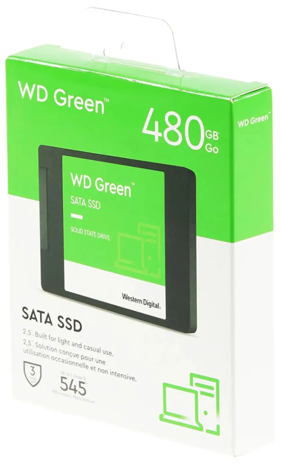 SSD накопитель Western Digital 2.5 Green 480 Гб SATA III 3D TLC (WDS480G3G0A)