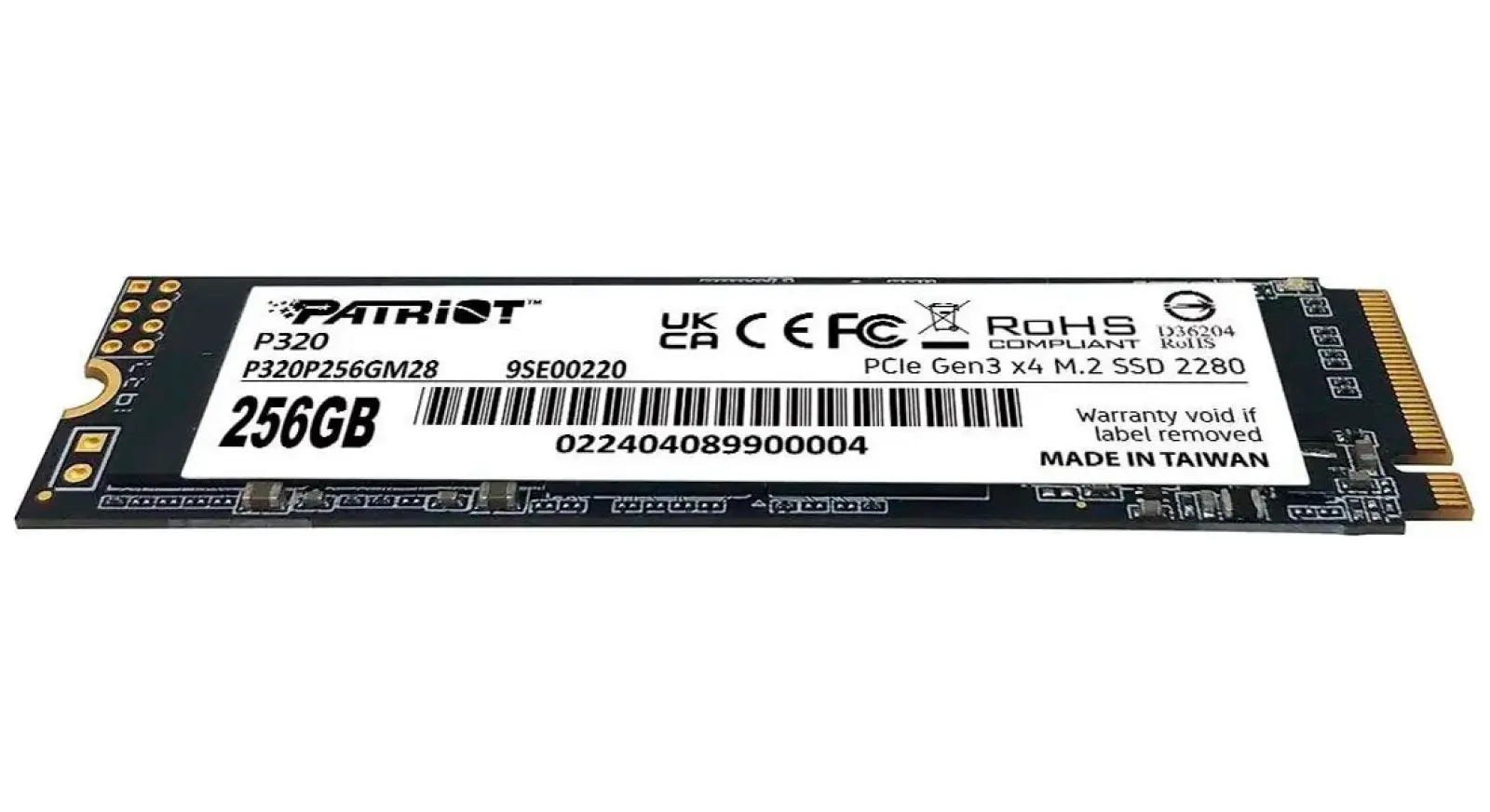 SSD накопитель Patriot Memory M.2 256GB P320 (P320P256GM28)