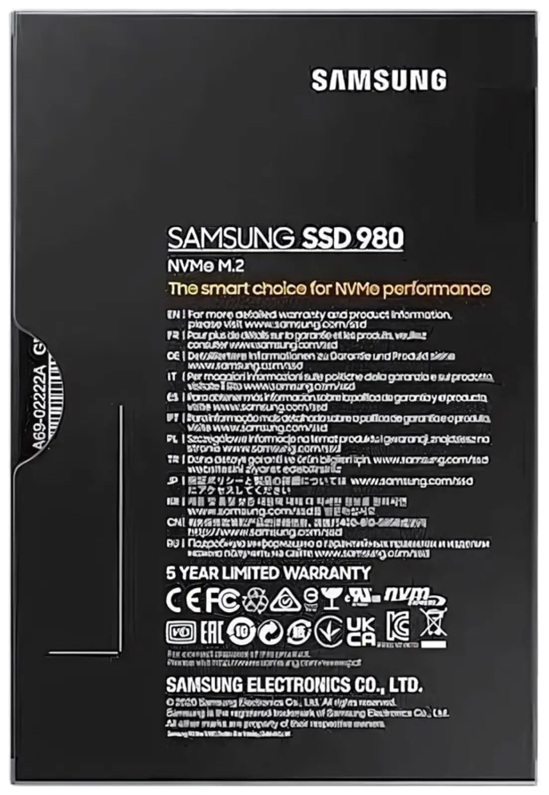 Накопитель SSD Samsung M.2 980 1000 Гб PCIe 3bit MLC (TLC) MZ-V8V1T0BW