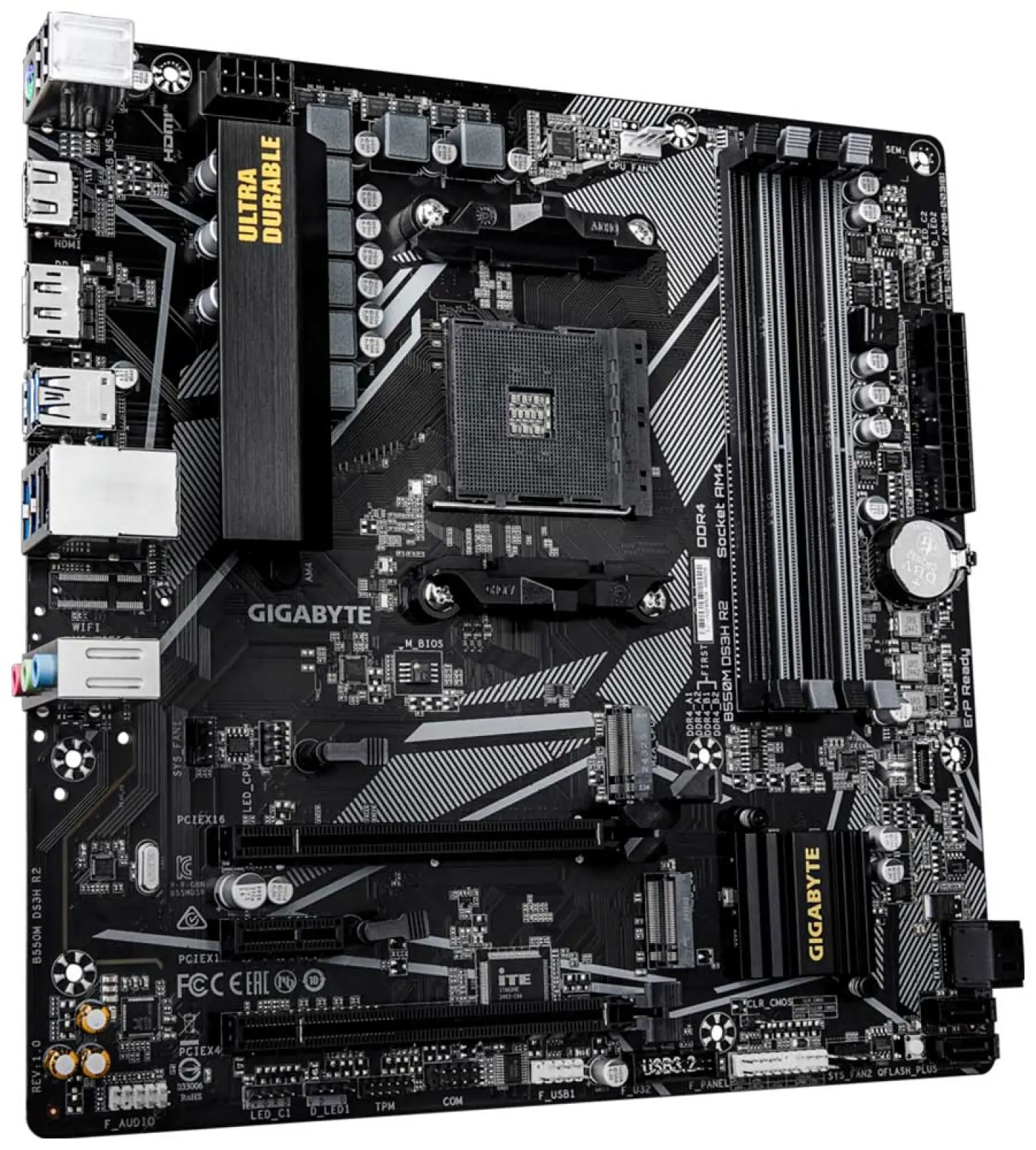 Материнская плата Gigabyte B550M DS3H R2 (AM4, mATX)