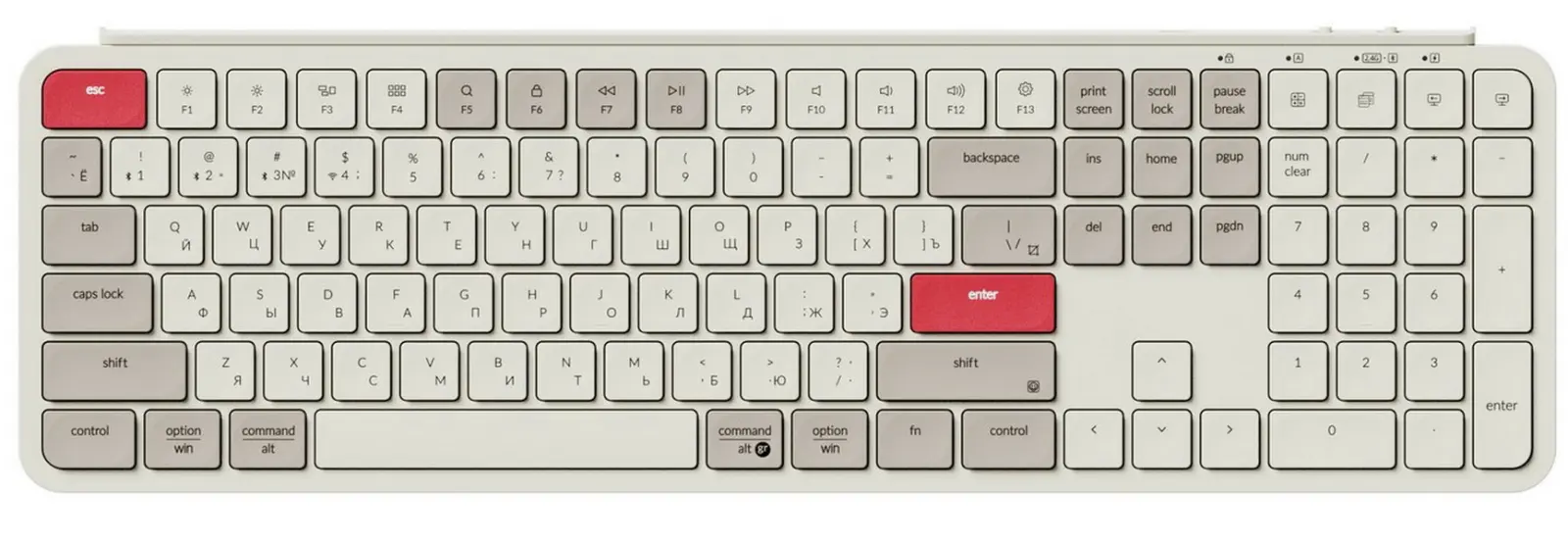 Беспроводная ультратонкая клавиатура Keychron B6 Pro, 109 клавиш, ножничные переключатели, цвет Retro Red