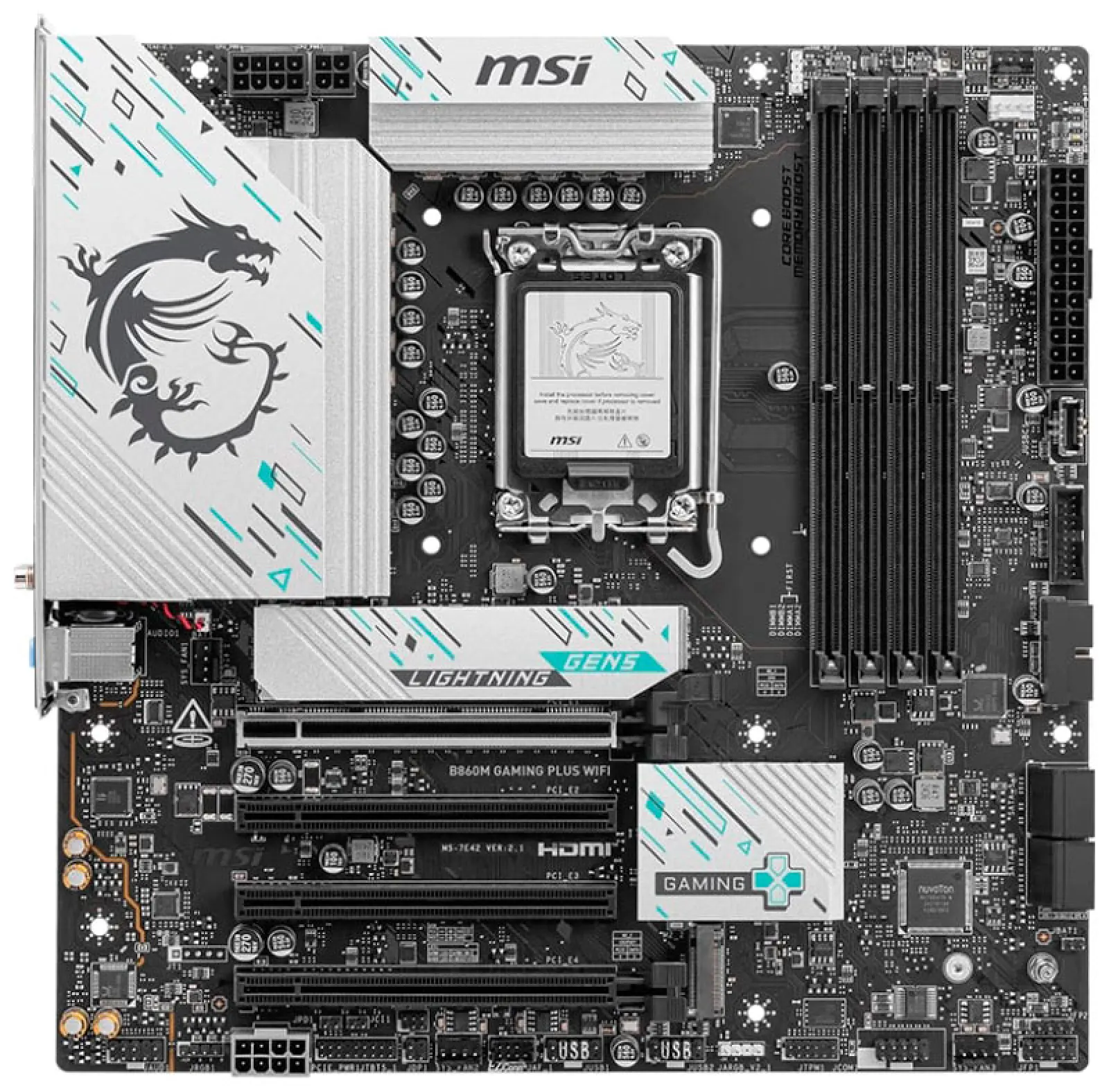 Материнская плата MSI B860M GAMING PLUS WIFI (B860, LGA1851, mATX)
