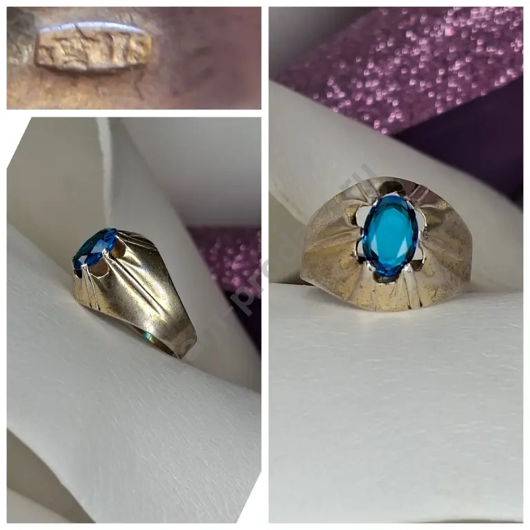 Серебряное кольцовставка голубого цвета☆925 проба