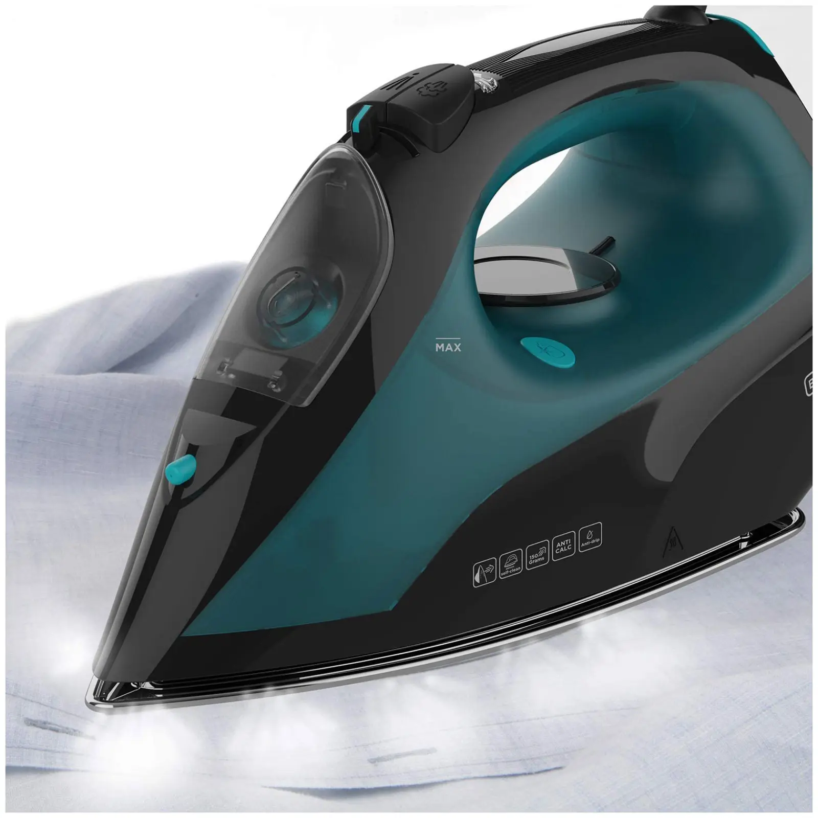 Утюг Black+Decker BXIR2403E, мощность 2400 Вт, паровой удар 150 г/мин