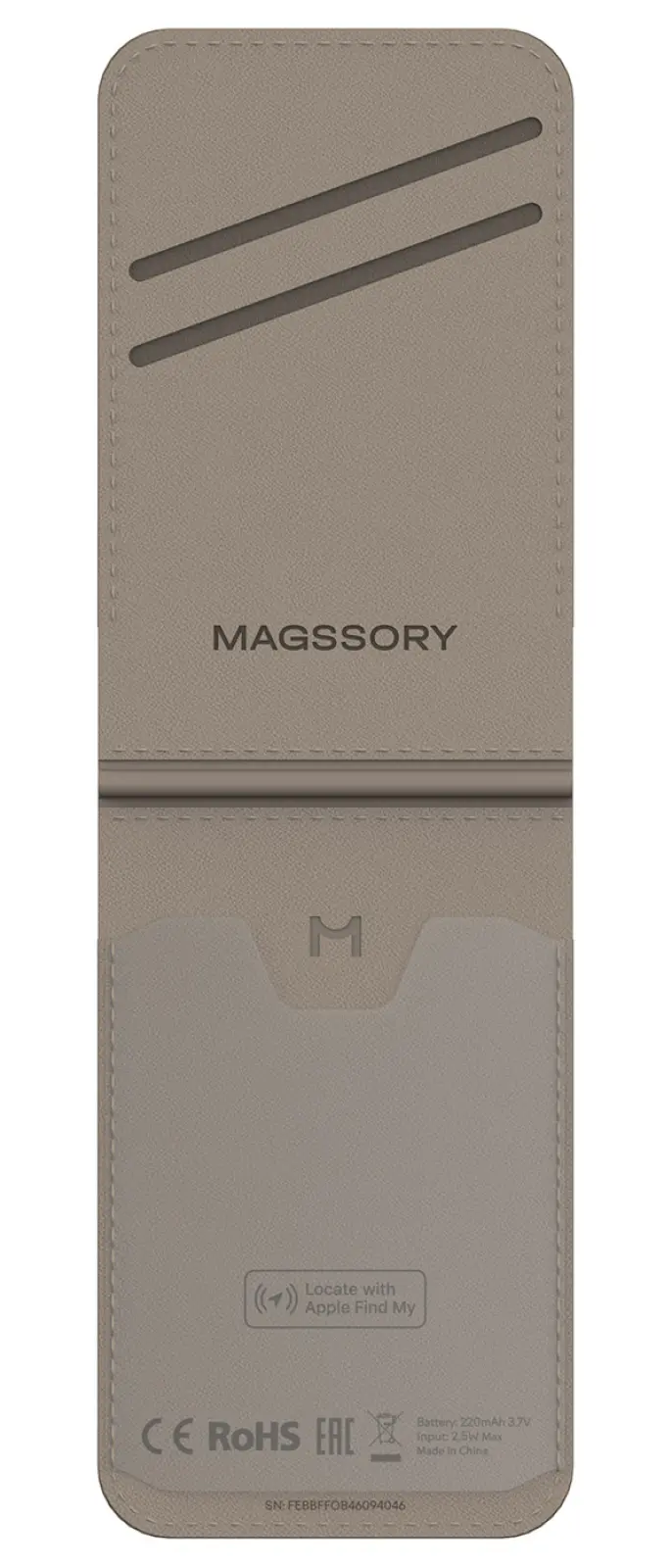 Кошелек-кардхолдер Magssory Geotag Magnetic Flip Wallet, совместимый с MagSafe и Find My, latte (ACL003)