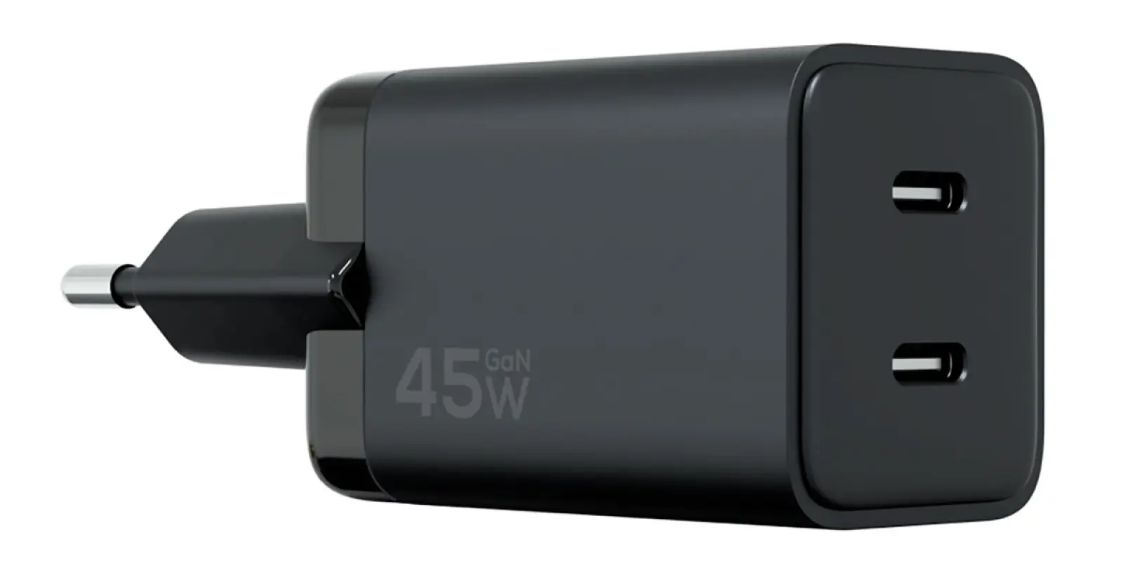 Компактное сетевое зарядное устройство Magssory Nano Pro 45w Gan Duo port wall Charger с функцией быстрой зарядки, черный