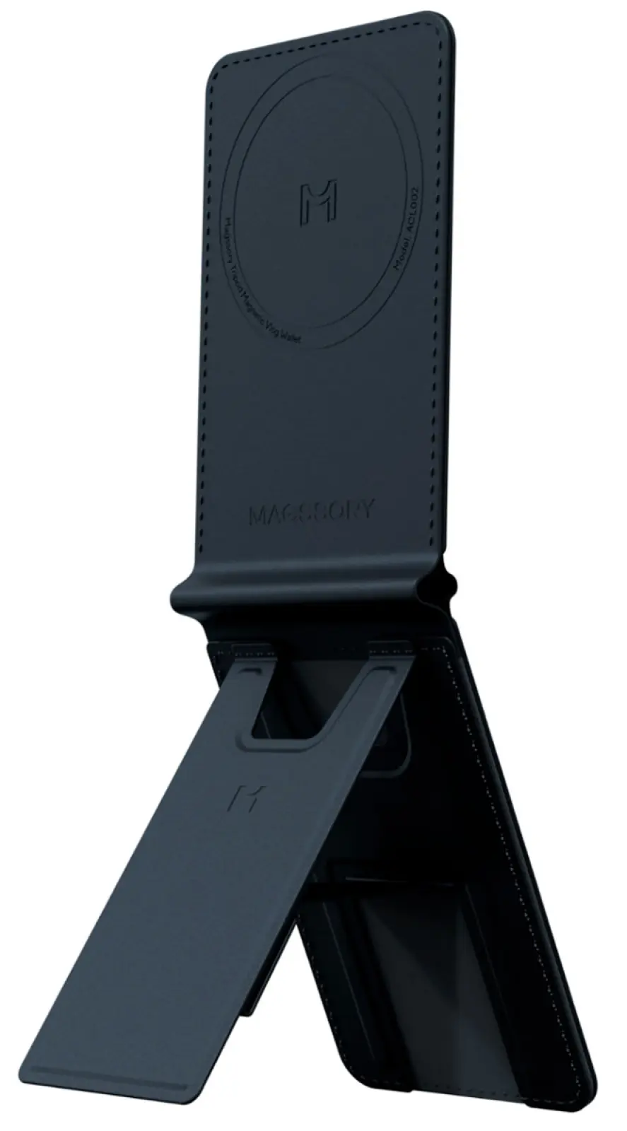 Кошелек-кардхолдер с функцией штатива Magssory Tripod Magnetic Vlog Wallet совместимый с MagSafe, миднайт