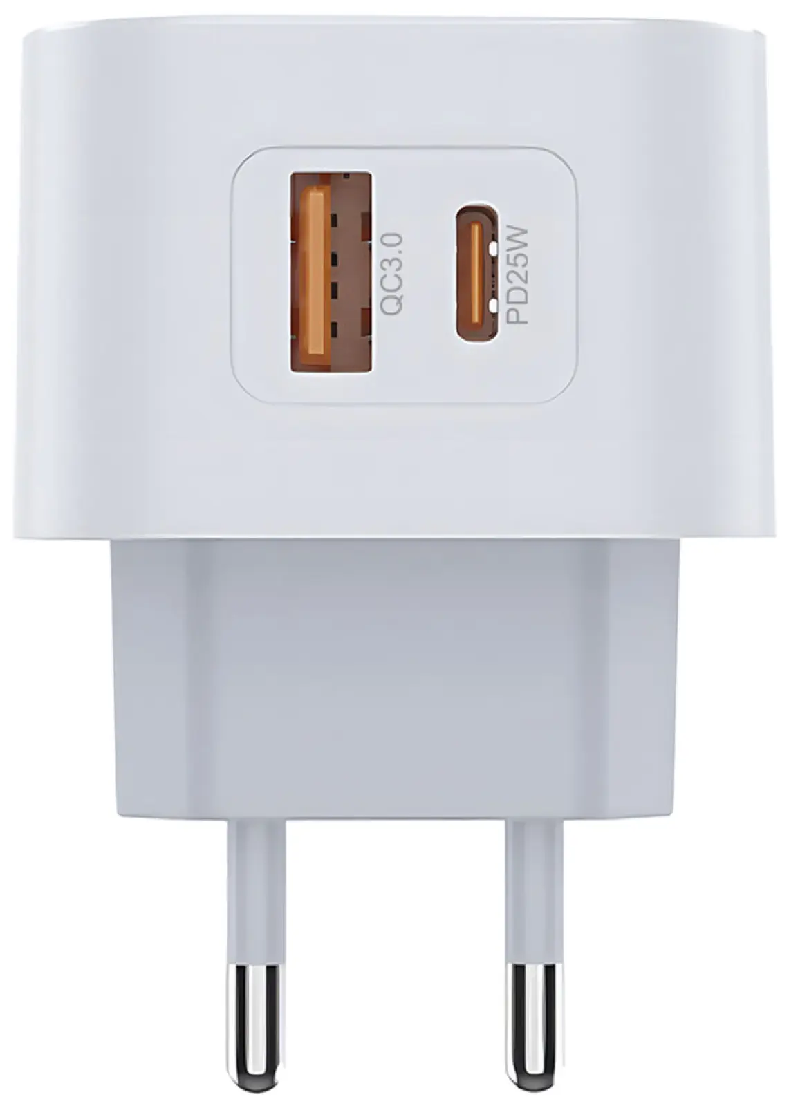 Сетевое зарядное устройство Pero TC21, USB-A + USB-C PD 25W, белый (ТС21W)