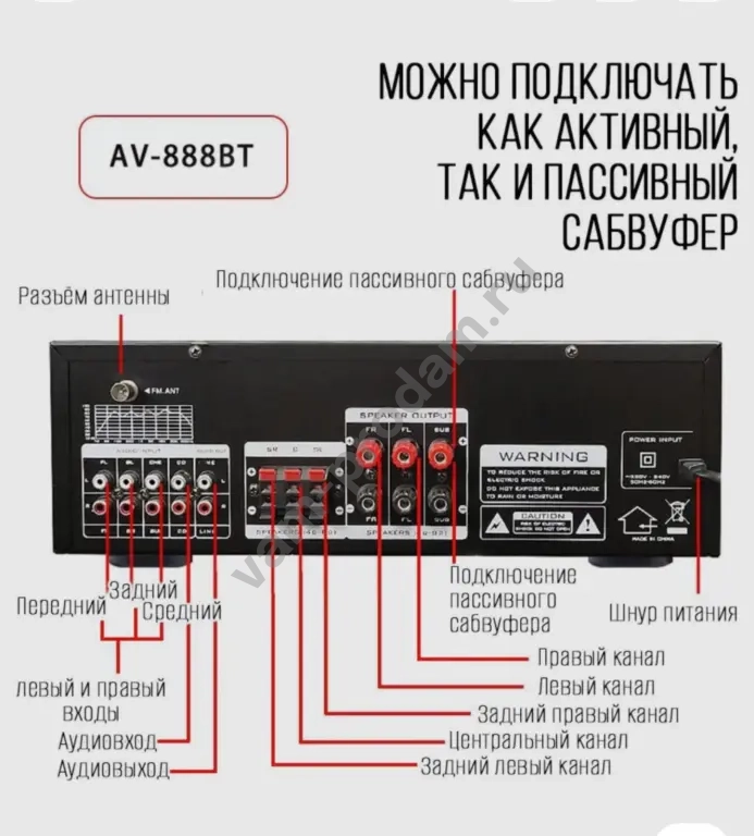 Усилитель Sunbuck AV888BT