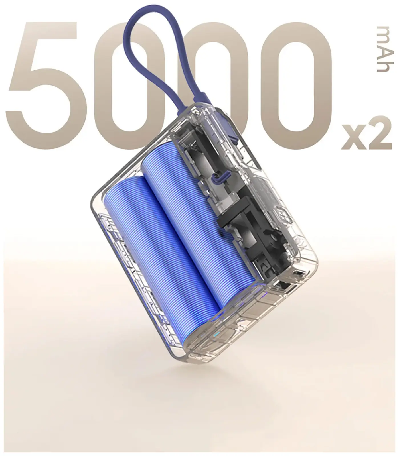 Внешний аккумулятор Xiaomi Power Bank, 10000 mAh, 33W, Integrated Cable, Tan GL (BHR9333GL)