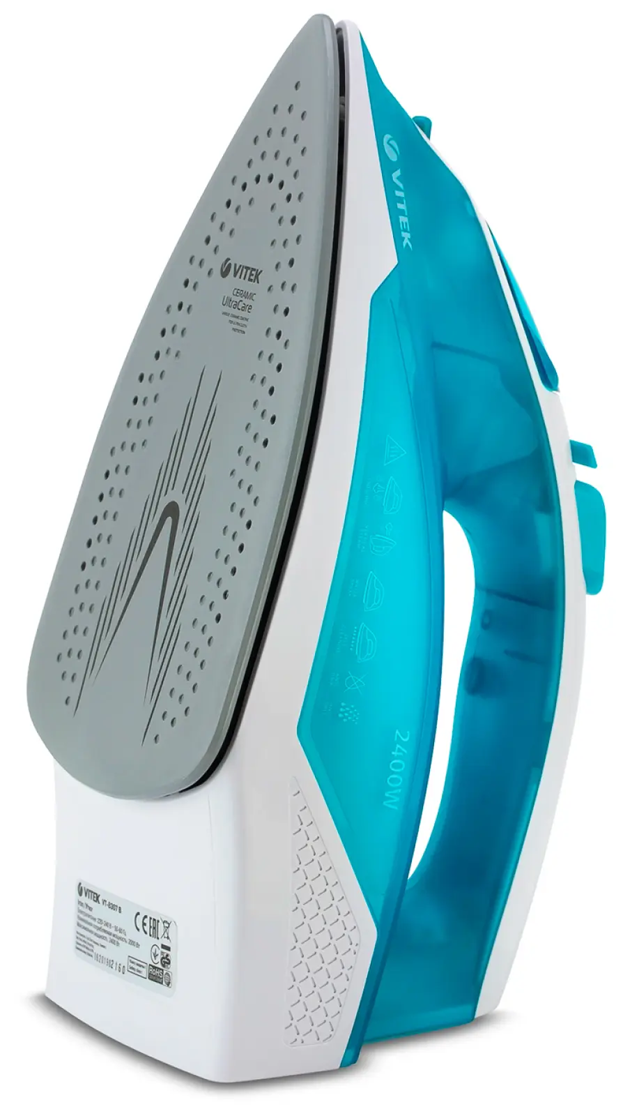 Утюг Vitek VT-8307, 2400 Вт, синий/белый