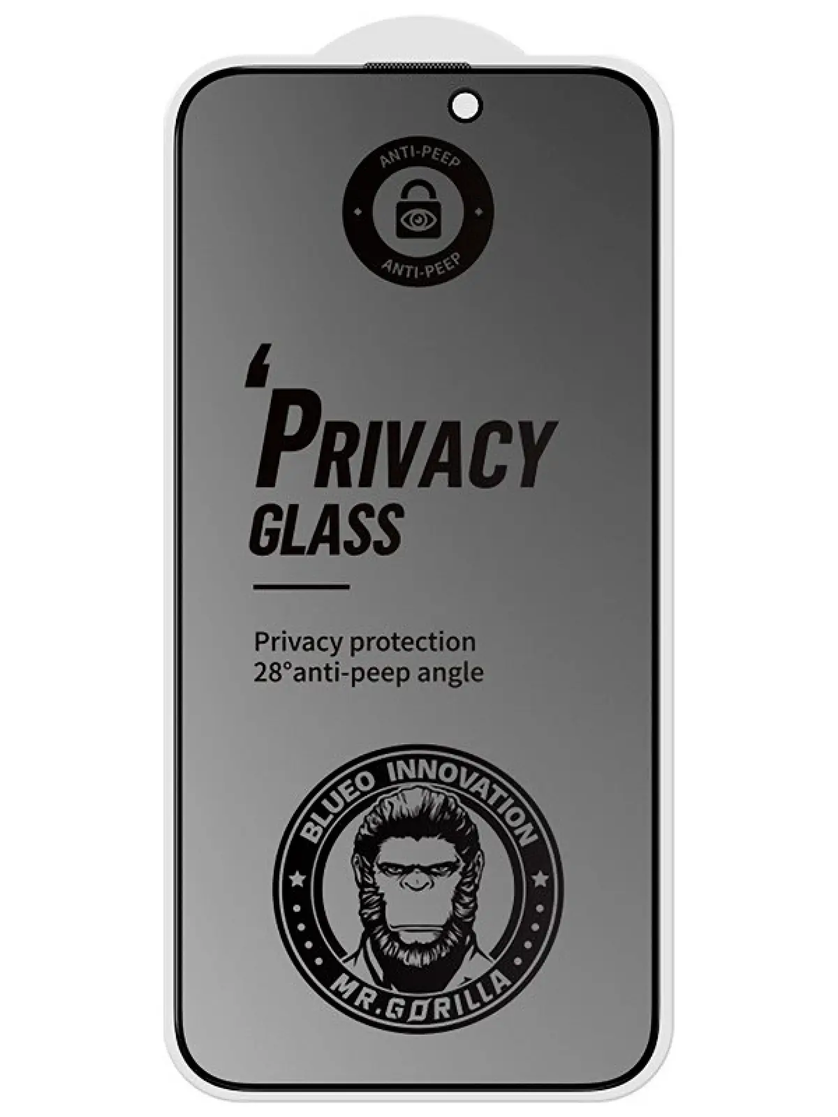 Защитное стекло Type Gorilla Full Cover, Anti-Peep Matte Glass, iPhone16 / 15 6.1, Black (NPG1-15-16-BK)