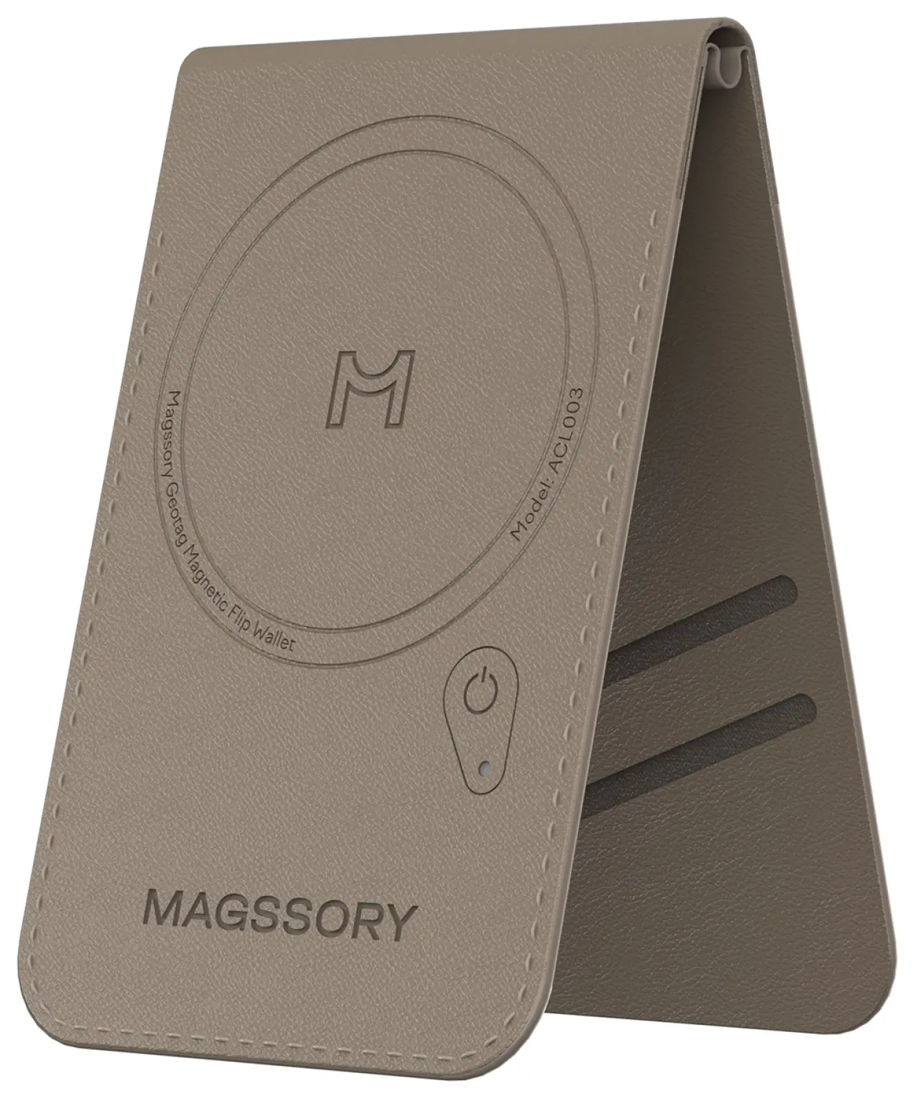 Кошелек-кардхолдер Magssory Geotag Magnetic Flip Wallet, совместимый с MagSafe и Find My, latte (ACL003)