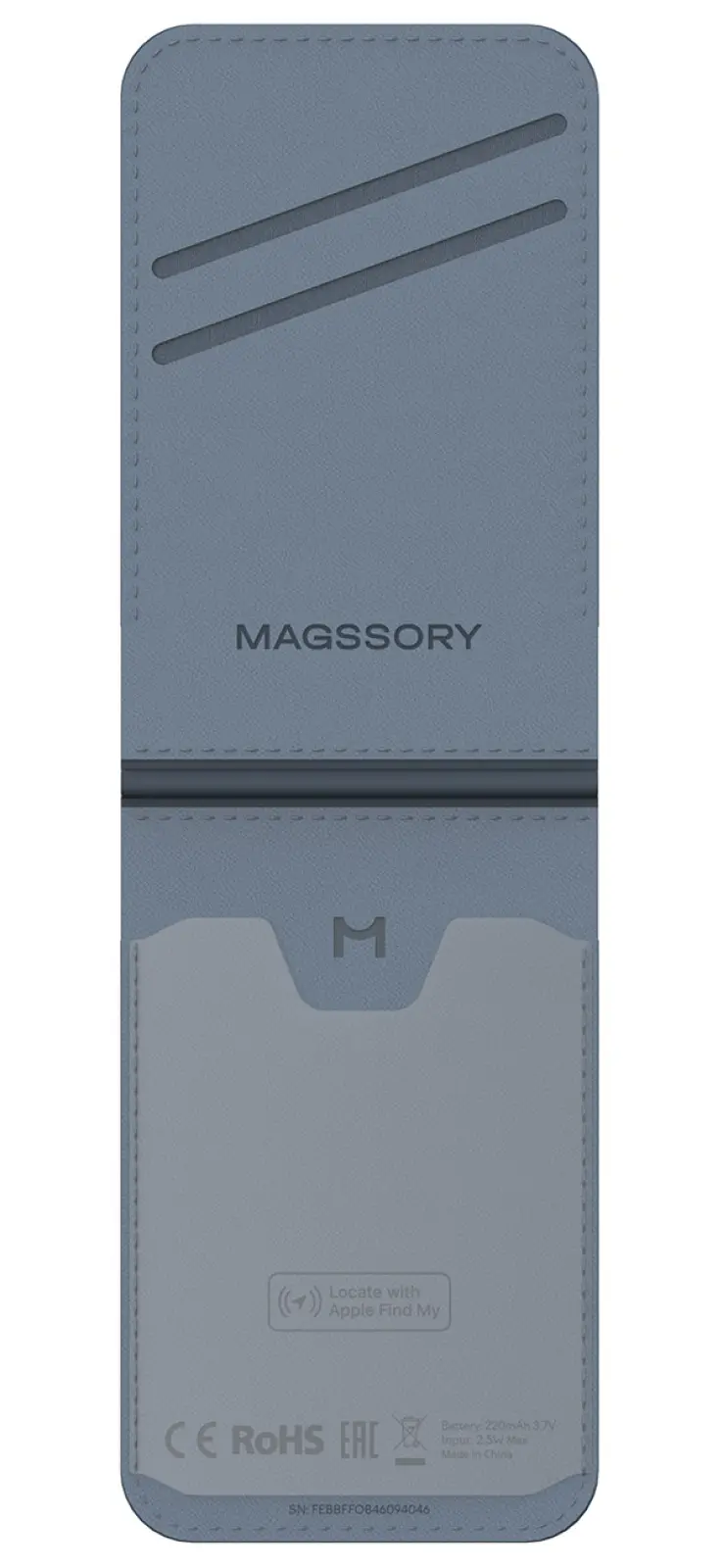 Кошелек-кардхолдер Magssory Geotag Magnetic Flip Wallet, совместимый с MagSafe и Find My, cobalt (ACL003)