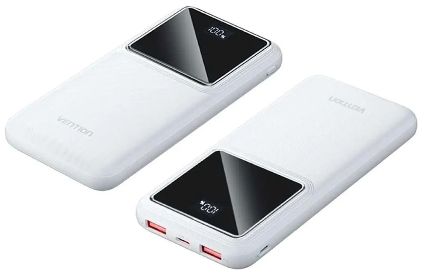 Внешний аккумулятор Vention 10000mAh, M/C-A/A, 22.5W, белый, с LED дисплеем (FHKW0)
