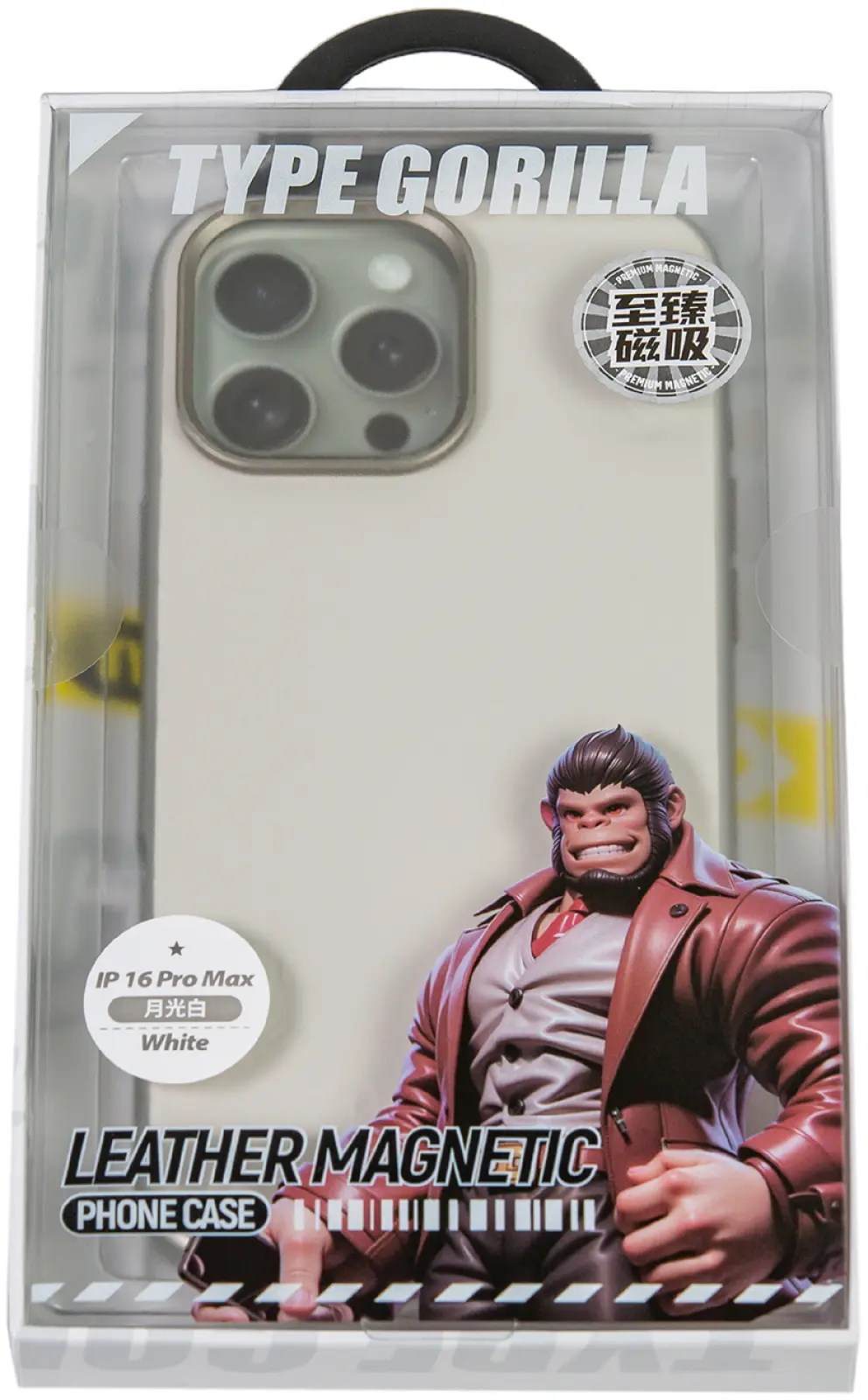 Чехол с магнитным покрытием Type Gorilla Premium Magnetic iPhone16 pro Max, White Leather (BL-T52-iP16PM-LTR-WH)