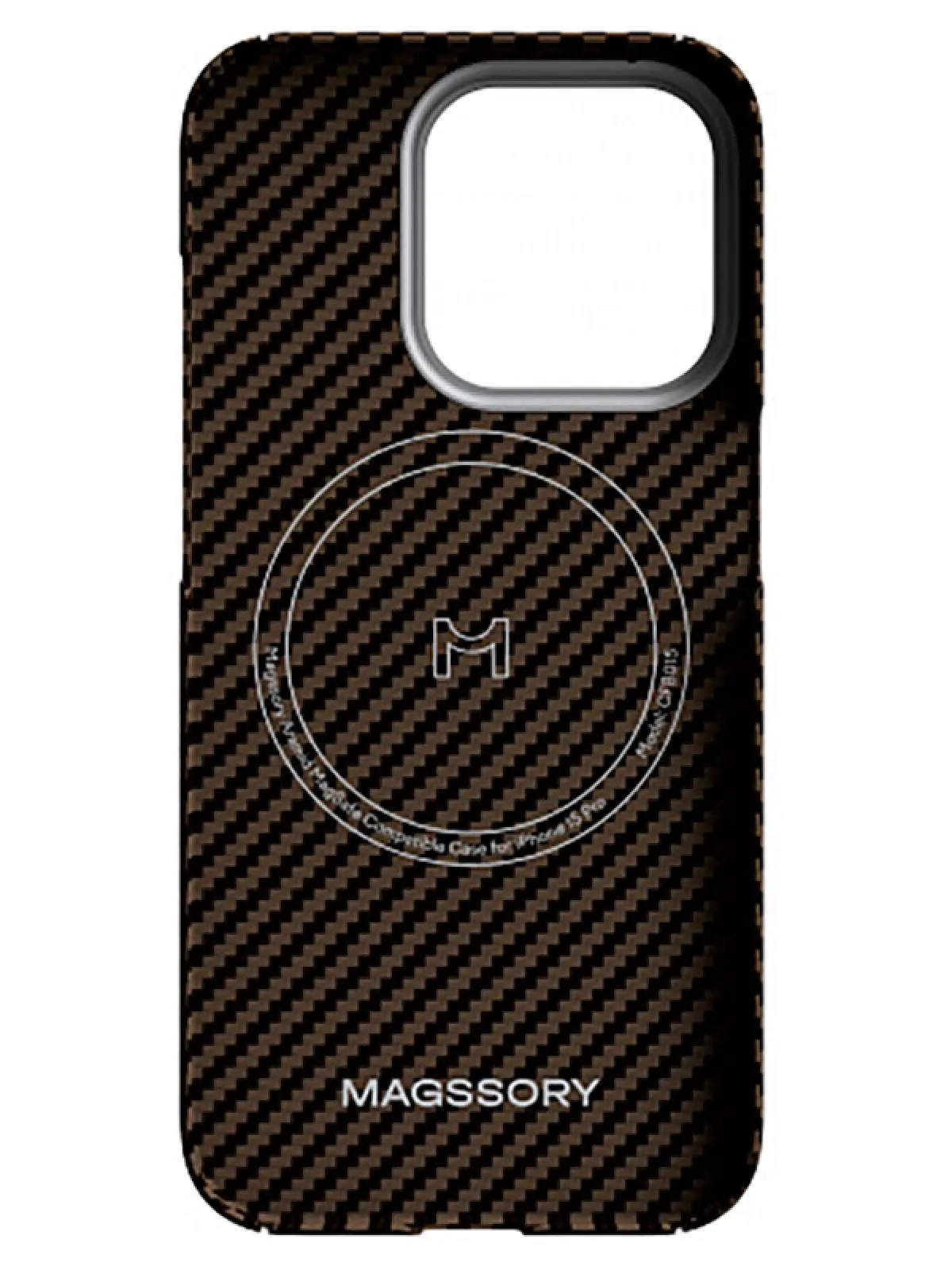 Чехол для мобильного телефона Magssory для iPhone 15 Pro, кевлар (арамид), с магнитами, совместимый с MagSafe, chocolate (CFB015)