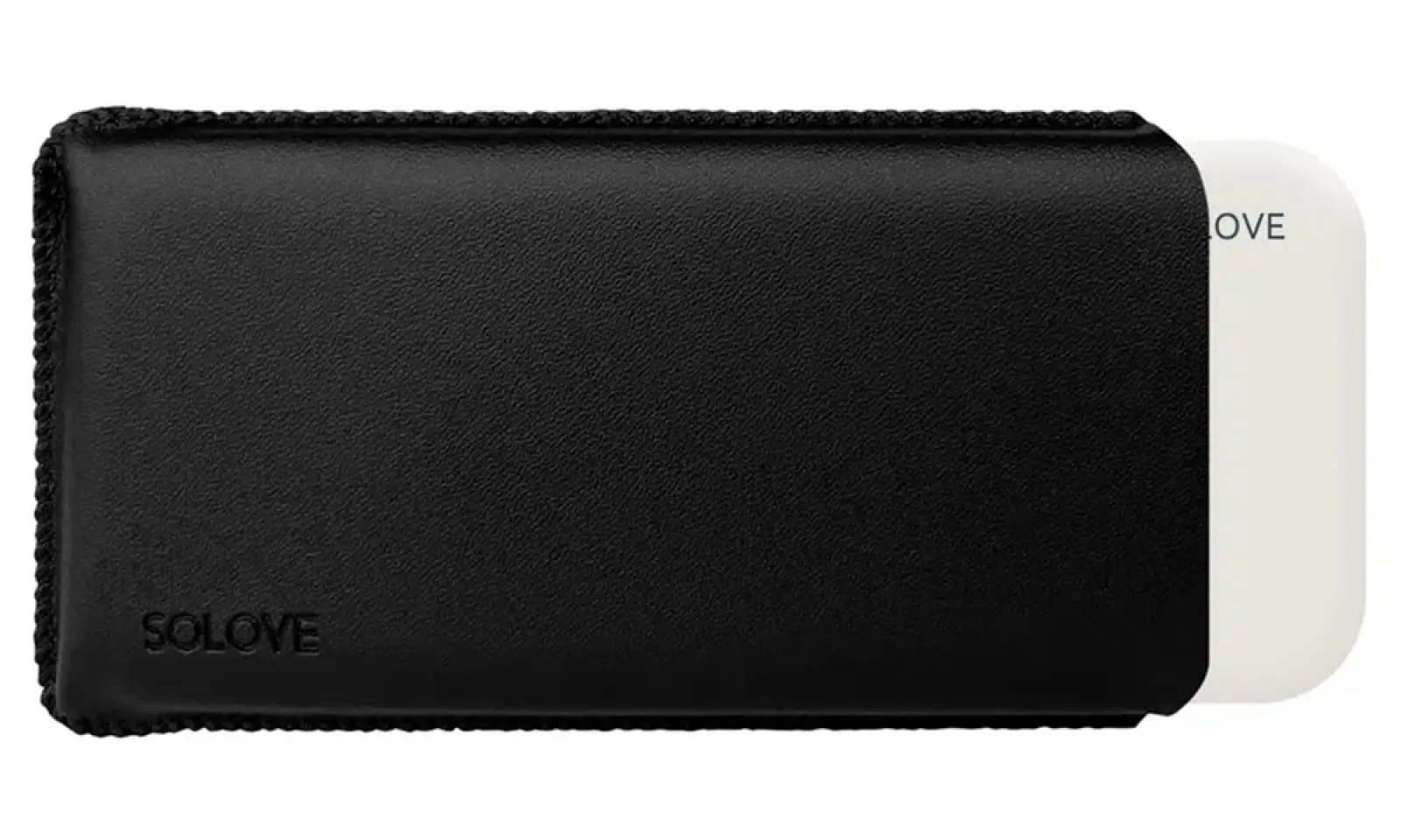Внешний аккумулятор Solove Power Bank 10000 mAh, Type-C с 2 x USB выходом, кожаный чехол (001M+ White RUS) русская версия, белый