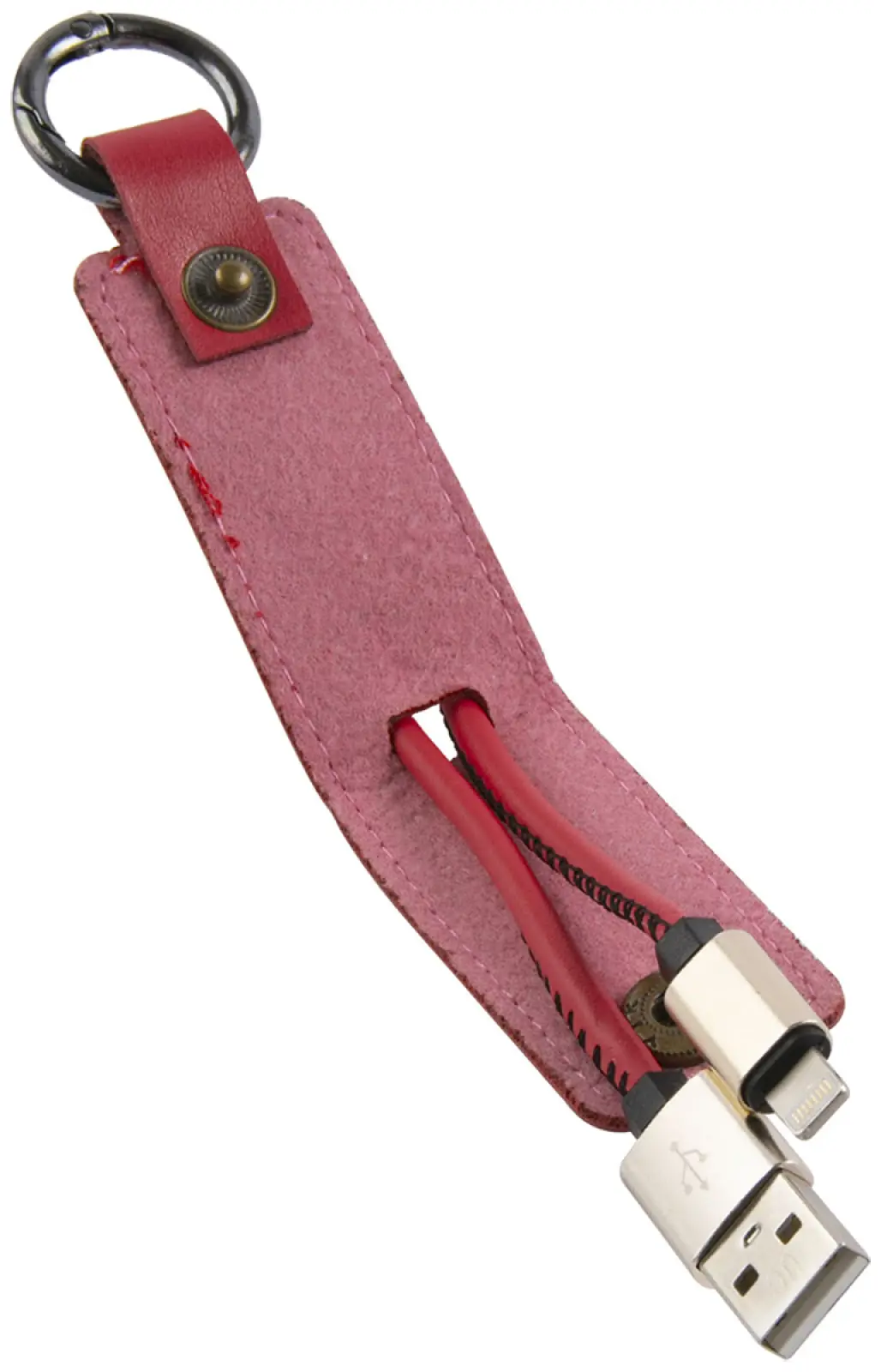Кабель-брелок mObility USB - Lightning, 25 см, красный
