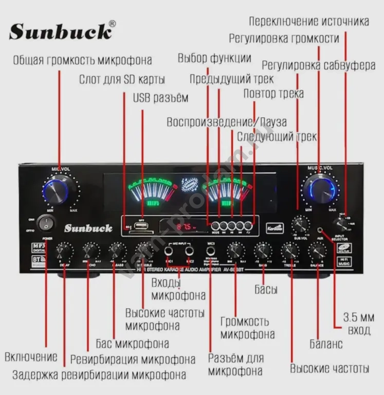 Усилитель Sunbuck AV888BT