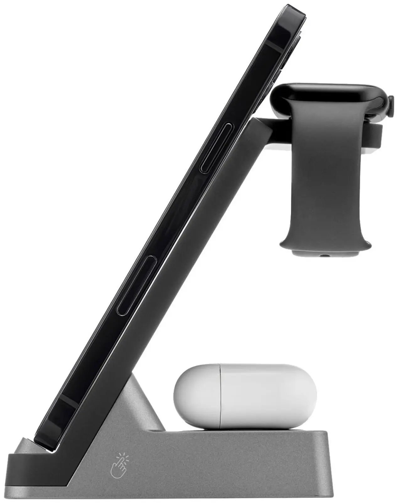 Беспроводная зарядка Rocket для iPhone 3-в-1 Stand док-станция для телефона, часов и наушников