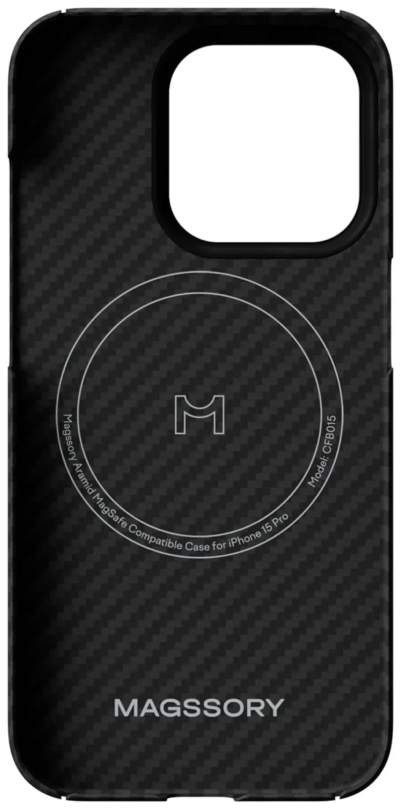 Чехол для мобильного телефона Magssory для iPhone 15 Pro, кевлар (арамид), с магнитами, совместимый с MagSafe (CFB015)