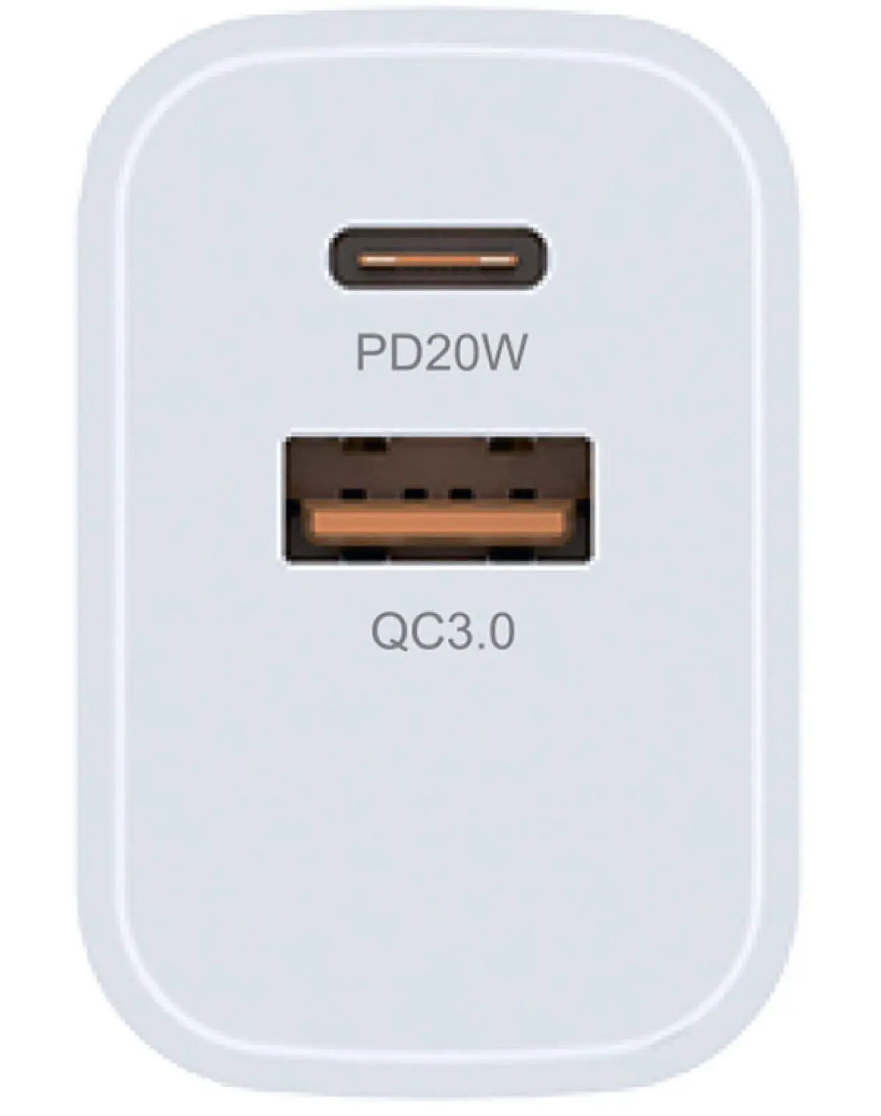 Зарядное устройство Pero TC24 USB-A + USB-C PD 20W белый (TC24W)