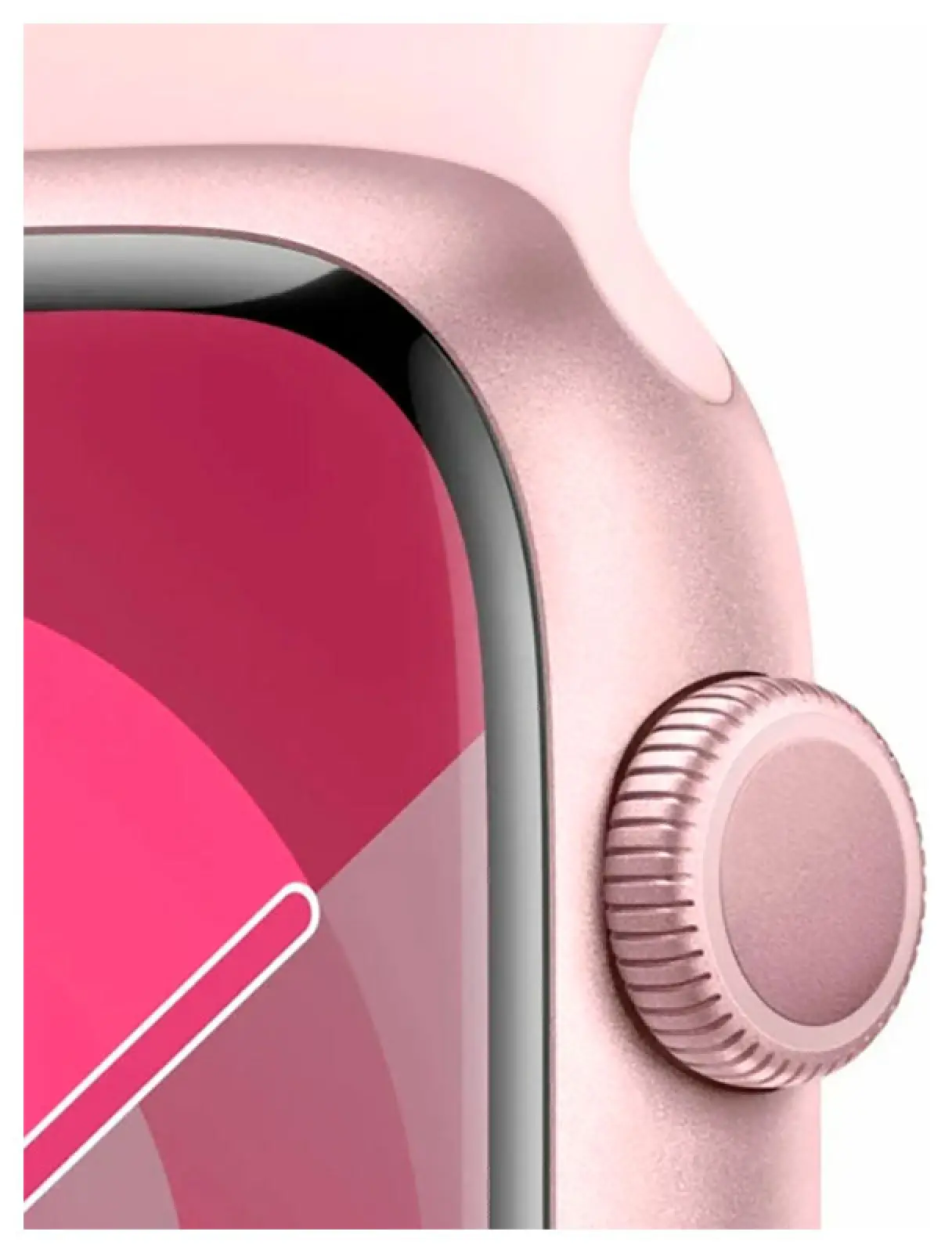 Часы Apple Watch Series 9, GPS, 45 mm, Pink Aluminium Case with Light Pink Sport Band, M/L, корпус розового цвета (MR9H3LL/A)