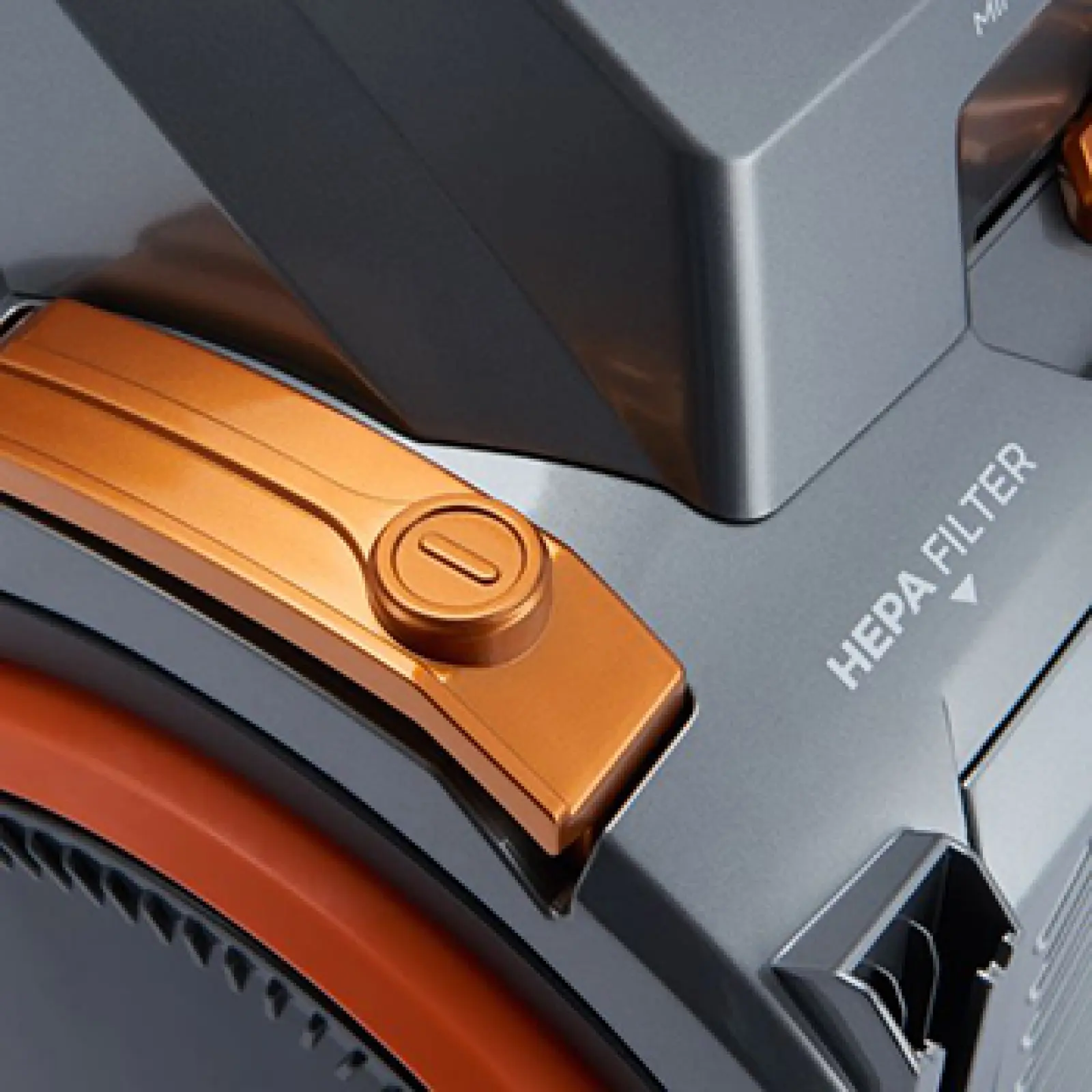 Пылесос напольный Midea VCS 43 A 15, серебристый оранжевый