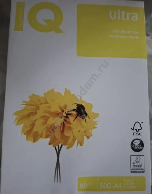 Бумага a4 белая IQ Ultra