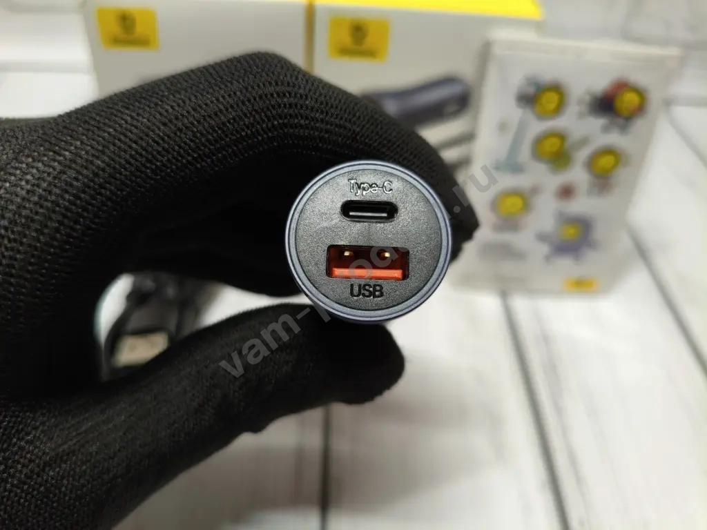 Быстрая Автомобильная Зарядка Baseus 40W с Кабелем