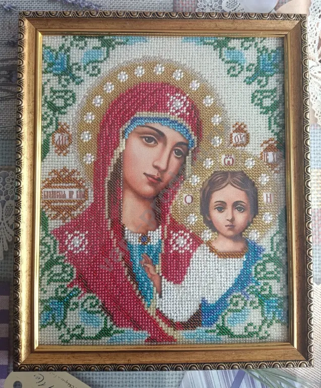 икона, вышитая бисером
