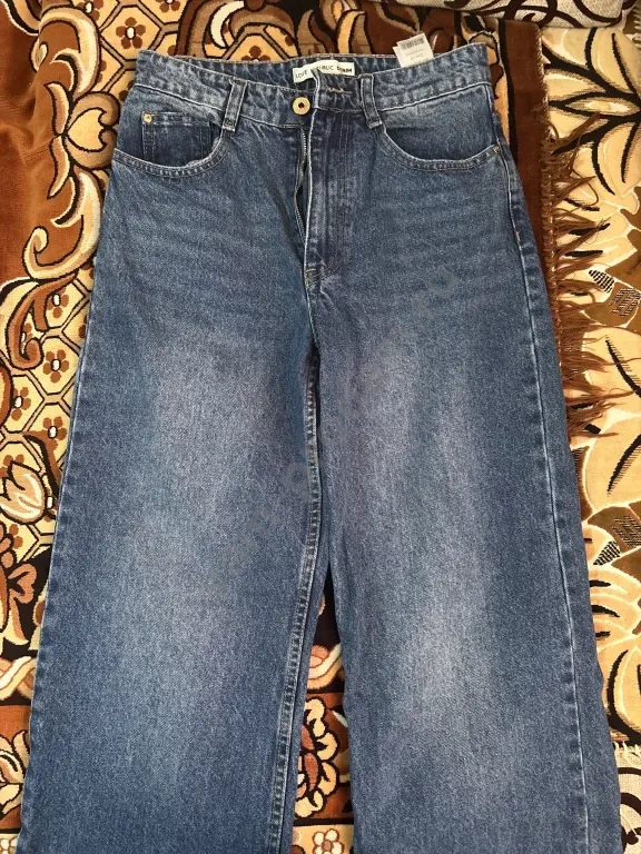 Джинсы LOVE REPUBLIC DENIM, прямой/свободный крой, высокая посадка, RUS 42 (EU 36)