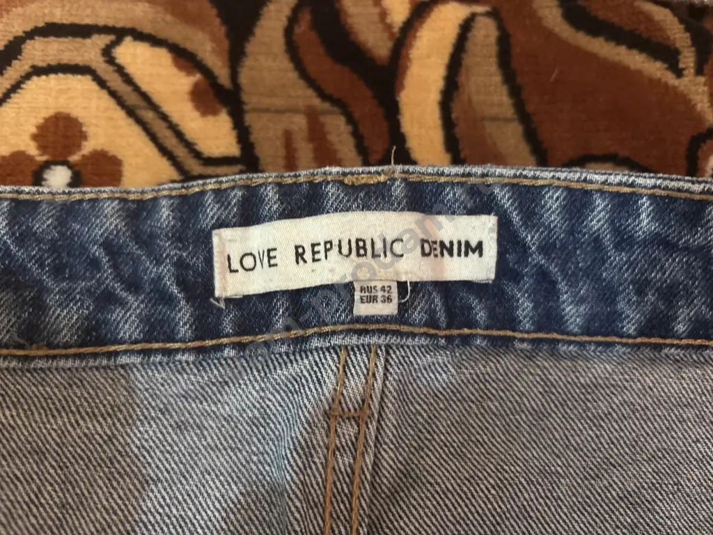 Джинсы LOVE REPUBLIC DENIM, прямой/свободный крой, высокая посадка, RUS 42 (EU 36)