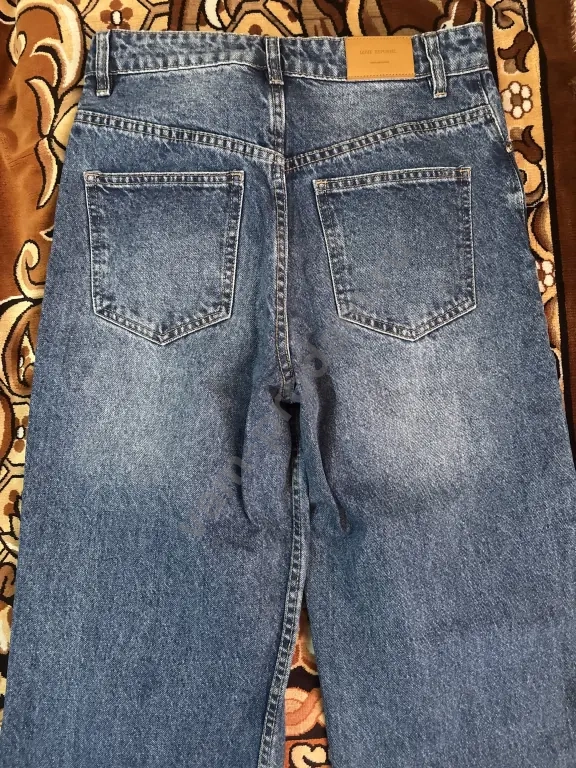 Джинсы LOVE REPUBLIC DENIM, прямой/свободный крой, высокая посадка, RUS 42 (EU 36)