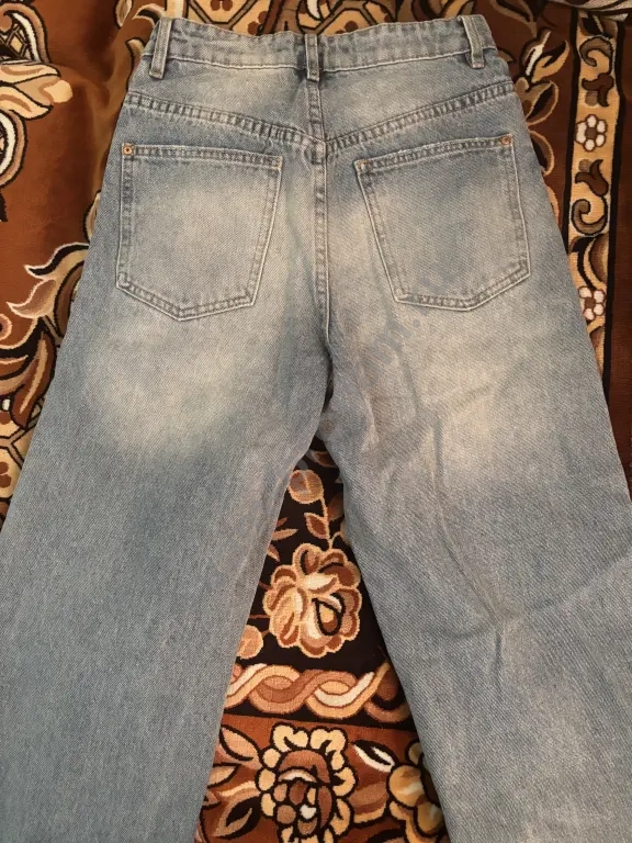 Джинсы LOVE REPUBLIC DENIM рваные, высокие, светлые, RUS 42 (EU 36)
