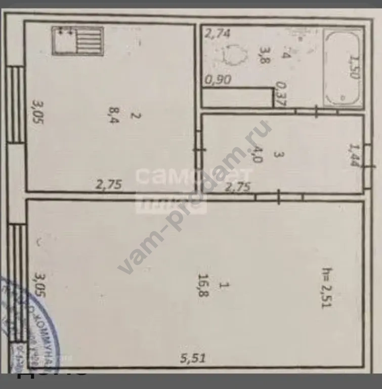 1-к. квартира, 33 м², Собственник, сдаю на длительный срок