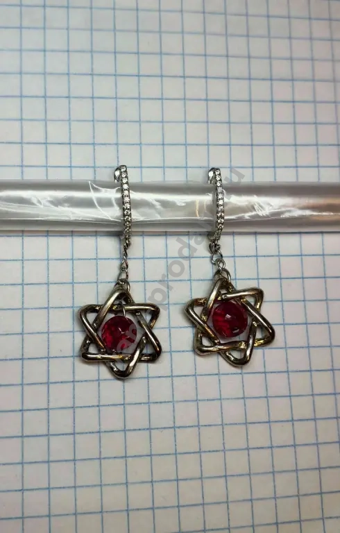 Серьги Рубиновая шпинель серебро 925