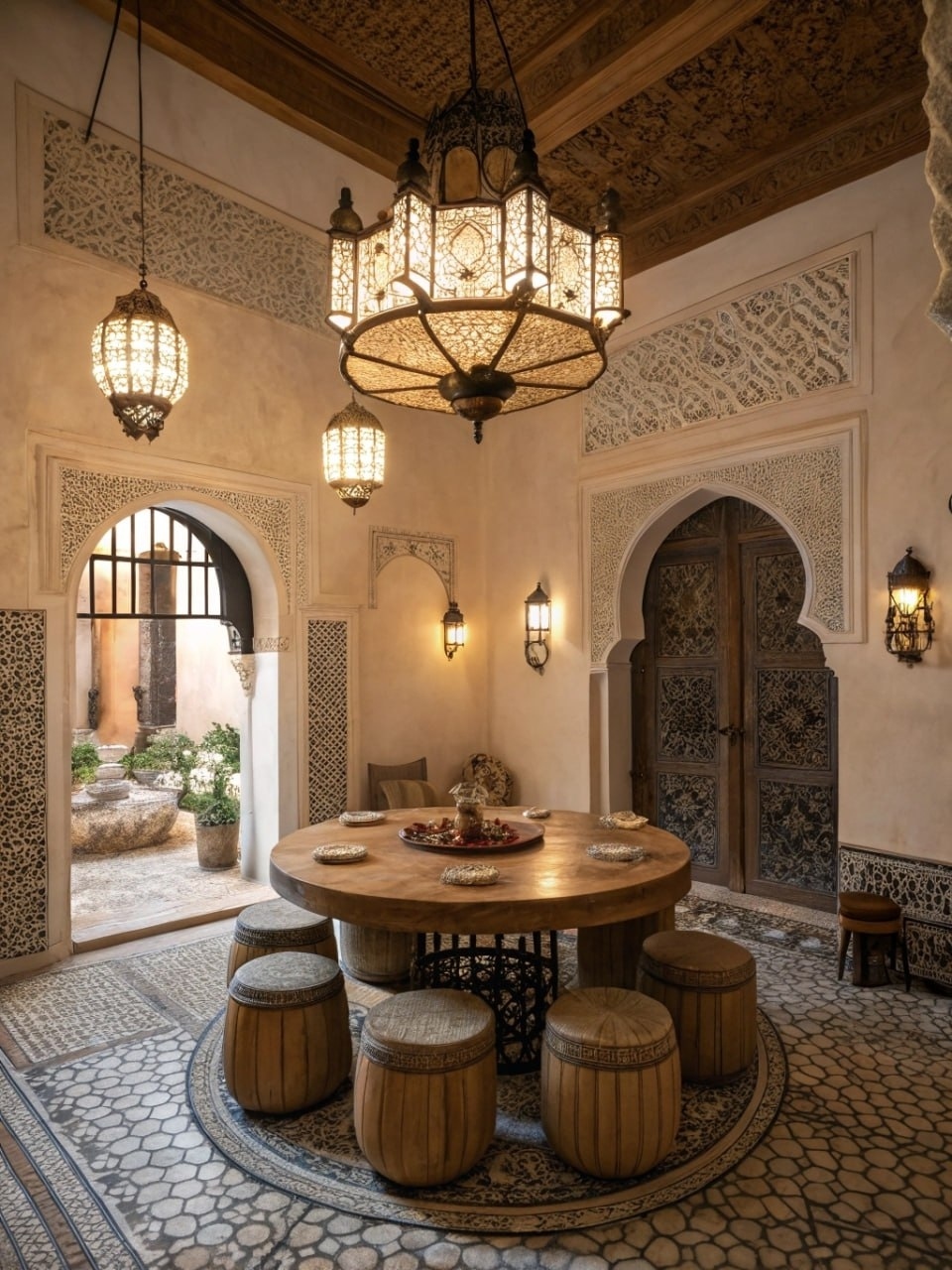Этот дом переносит в атмосферу Марракеша, где тёплый свет, глубокие оттенки и ру…