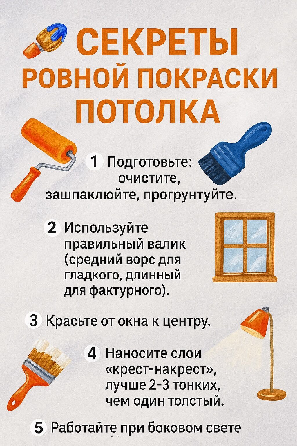 ---
🎨 Секреты ровной покраски потолка, чтобы результат радовал глаз.

Потолок —…