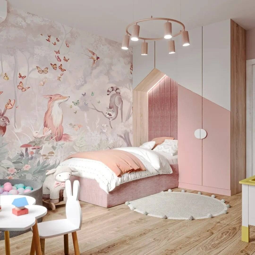 Какая красивая нежная детская для девочки🌸