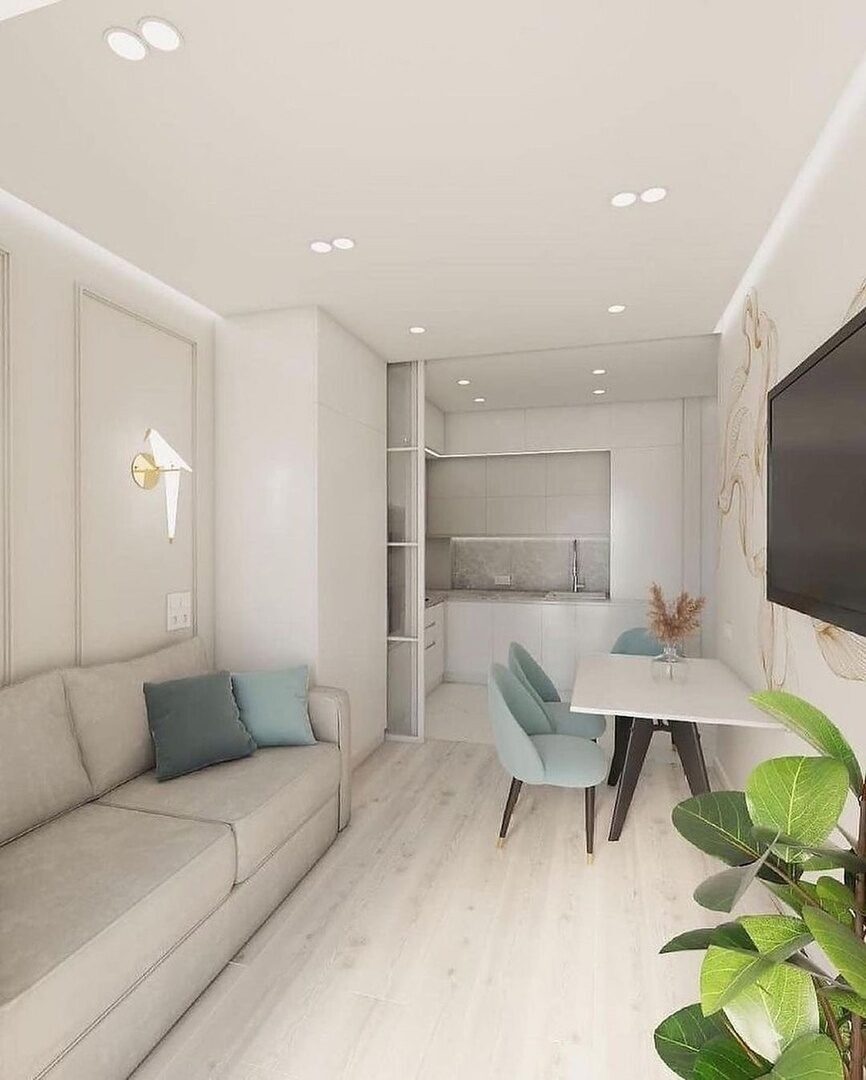 Первый или второй вариант кухни-гостиной выбрали бы для себя ?