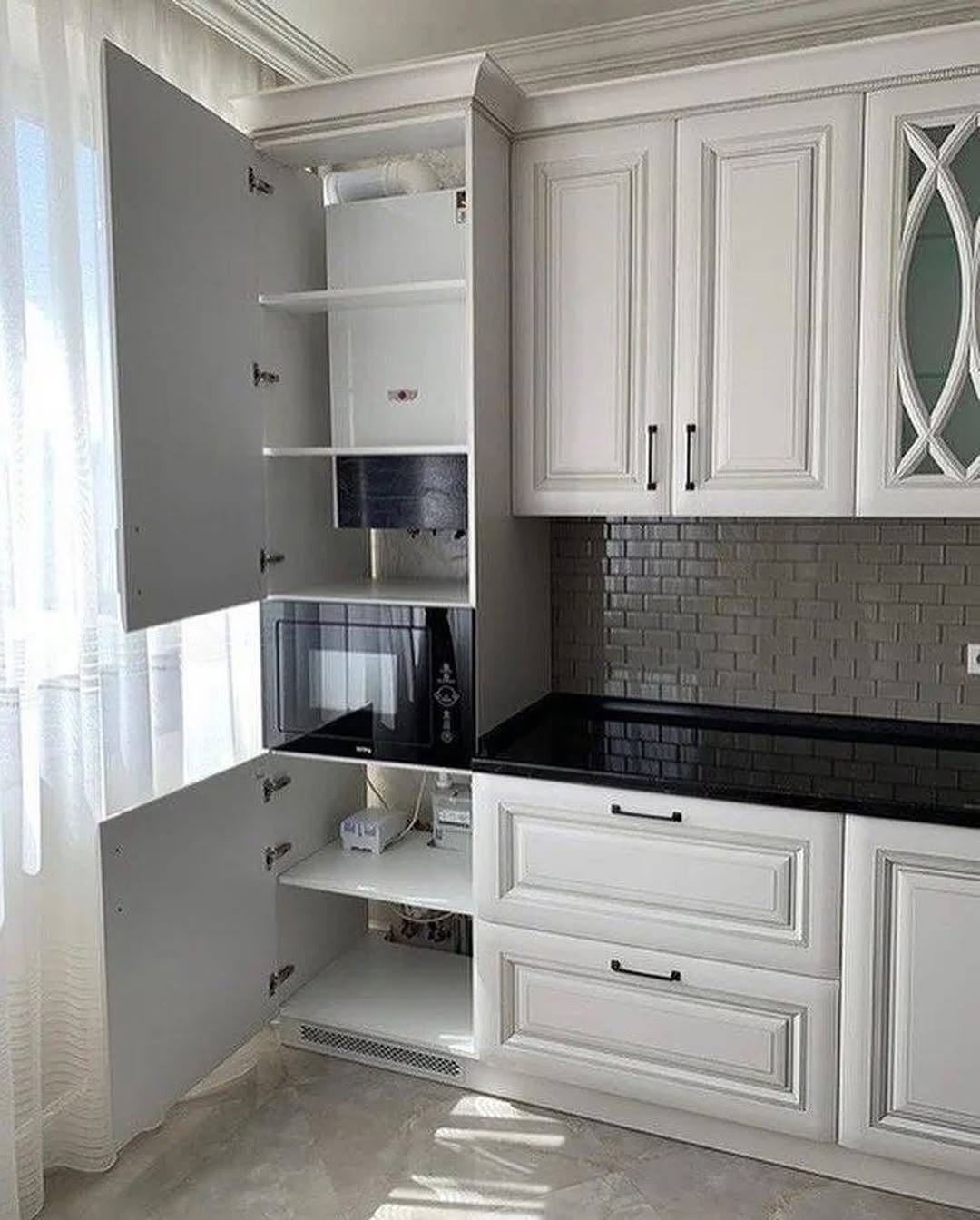 Стильная светлая кухня. А вам нравится: да или нет?🥰