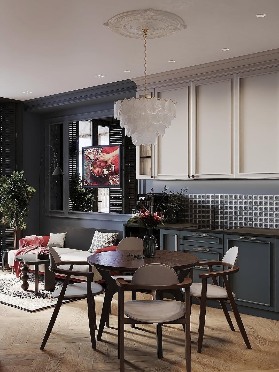 Фантастический дизайн проект кухни-гостиной 
Автор проекта matreshkina_interiors