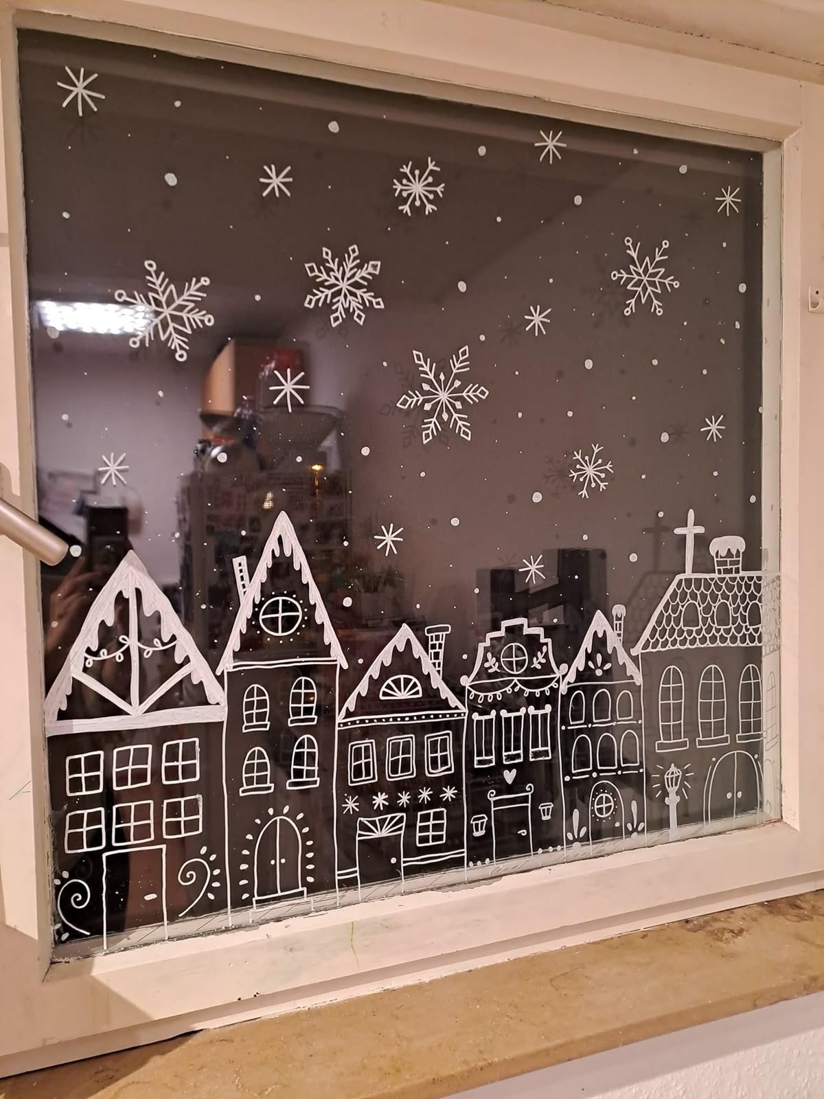 Украшаем окна к Новому году 🎄✨❄