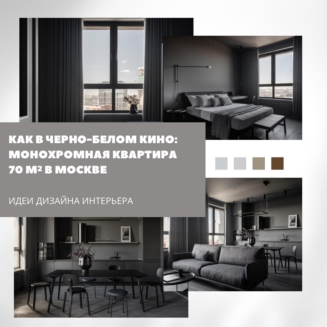 Как в чёрно-белом кино: монохромная квартира 70 м² в Москве

Интерьер этой кварт…