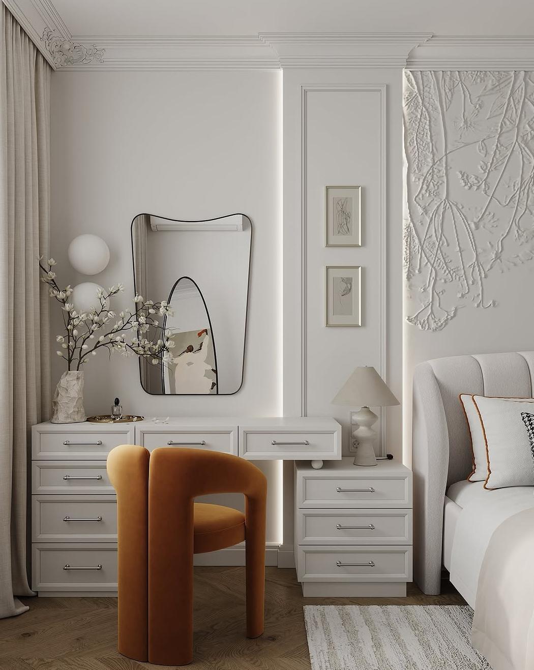 Спаʌьня　с　ᴦардеробоʍ　19,2　m².
Αвтор:　Εвᴦения　Πетренĸо.
