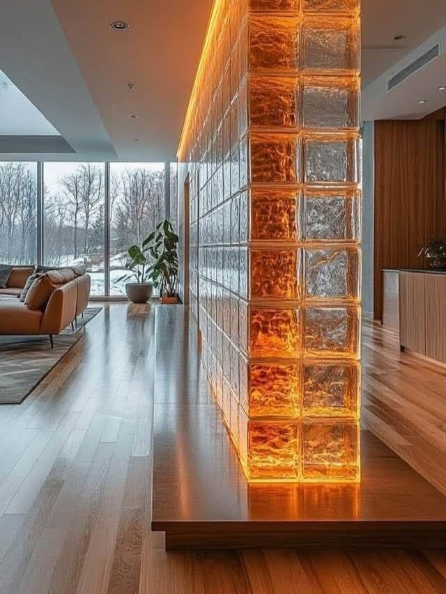 Современные стеклоблоки в интерьере